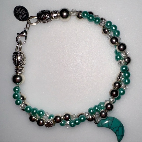 Turquoise Moon Twisted Beaded Bracelet - Picture 4 of 5